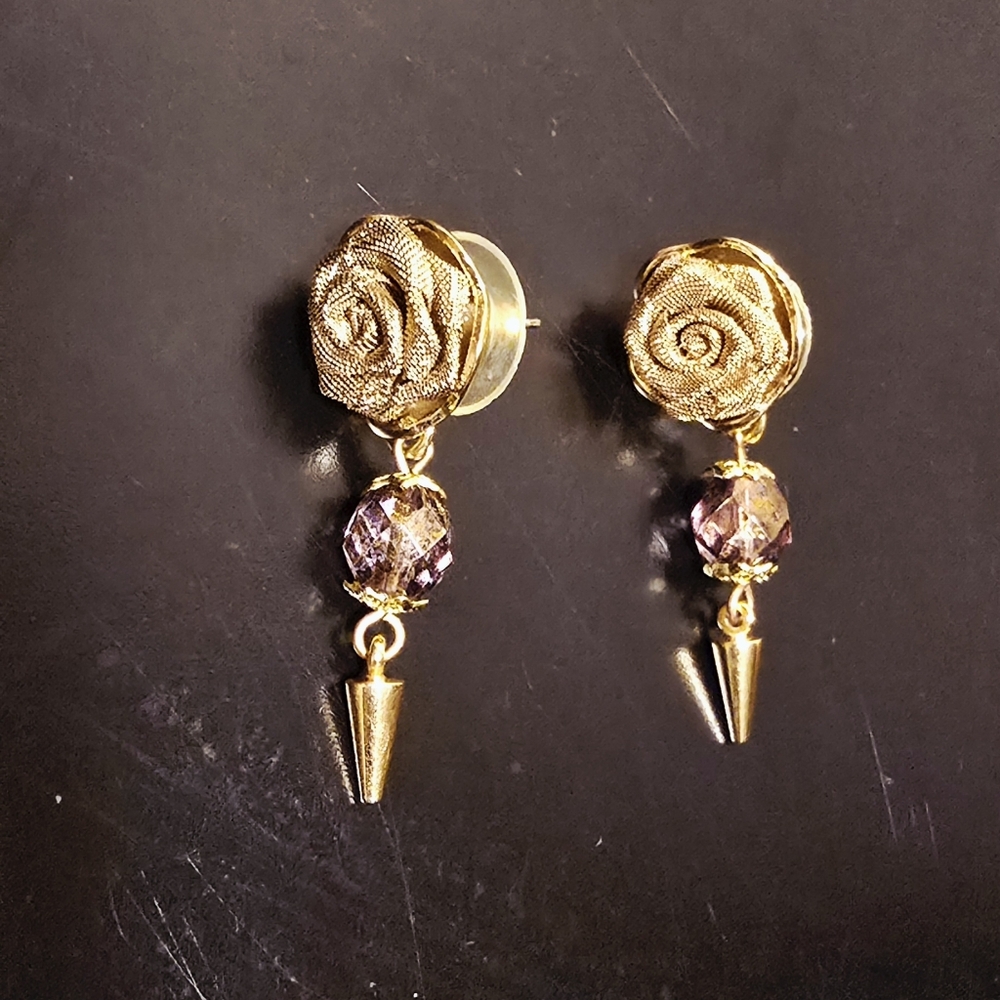 Vintage Rose Drop Earrings
